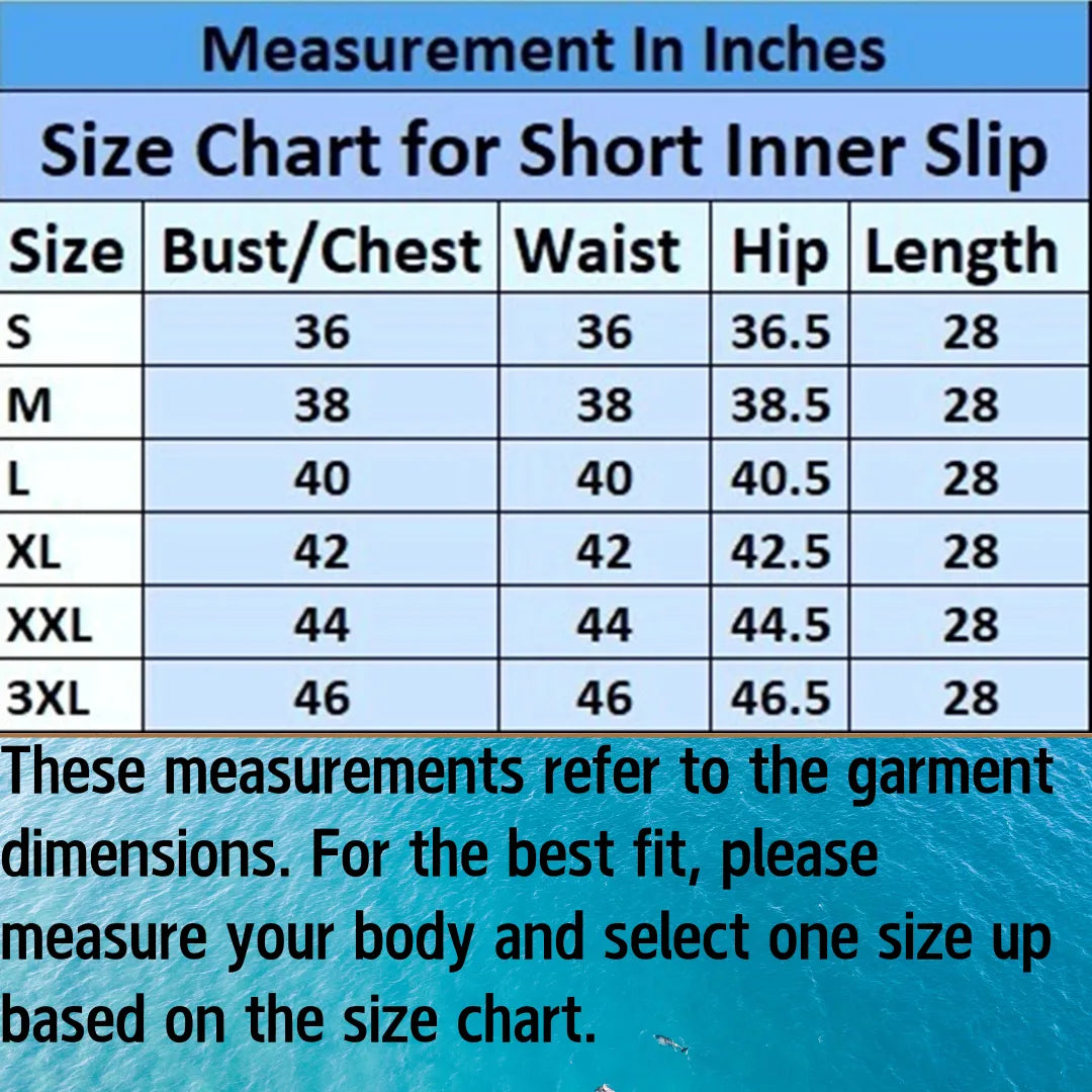 Women’s 28-Inch Short Inner Slip Combo – Black & White (Pack of 2)