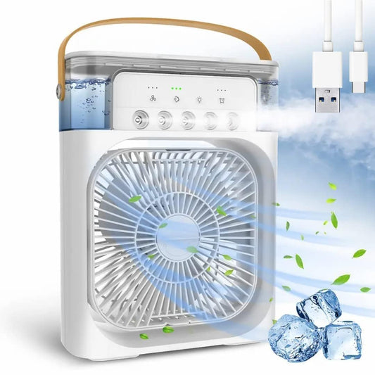 Mini Cooler for Room Cooling Mini AC Portable Mini Fan Artic Cooler with 7 Colors LED Light, 1/2/3 H Timer, 3 Wind Speeds and 3 Spray Modes for Office,Home,Dorm,Travel.