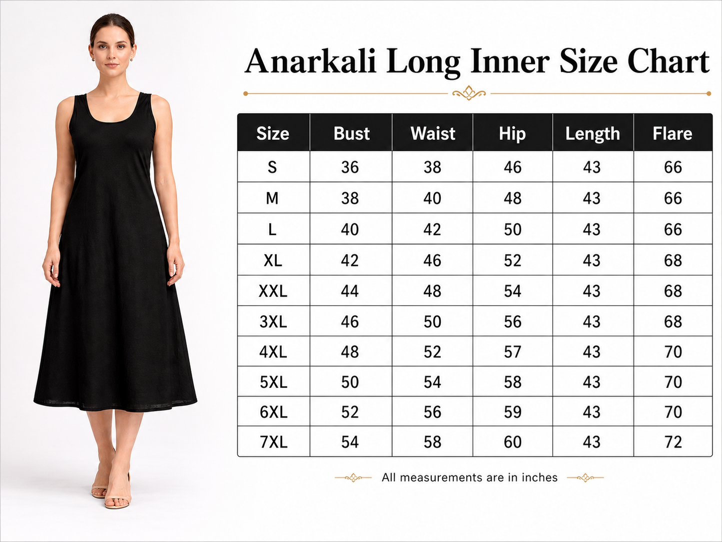 KURTIVERSE Women Red Poly Cotton Anarkali A-Line Inner Slip, 43 Inch Long