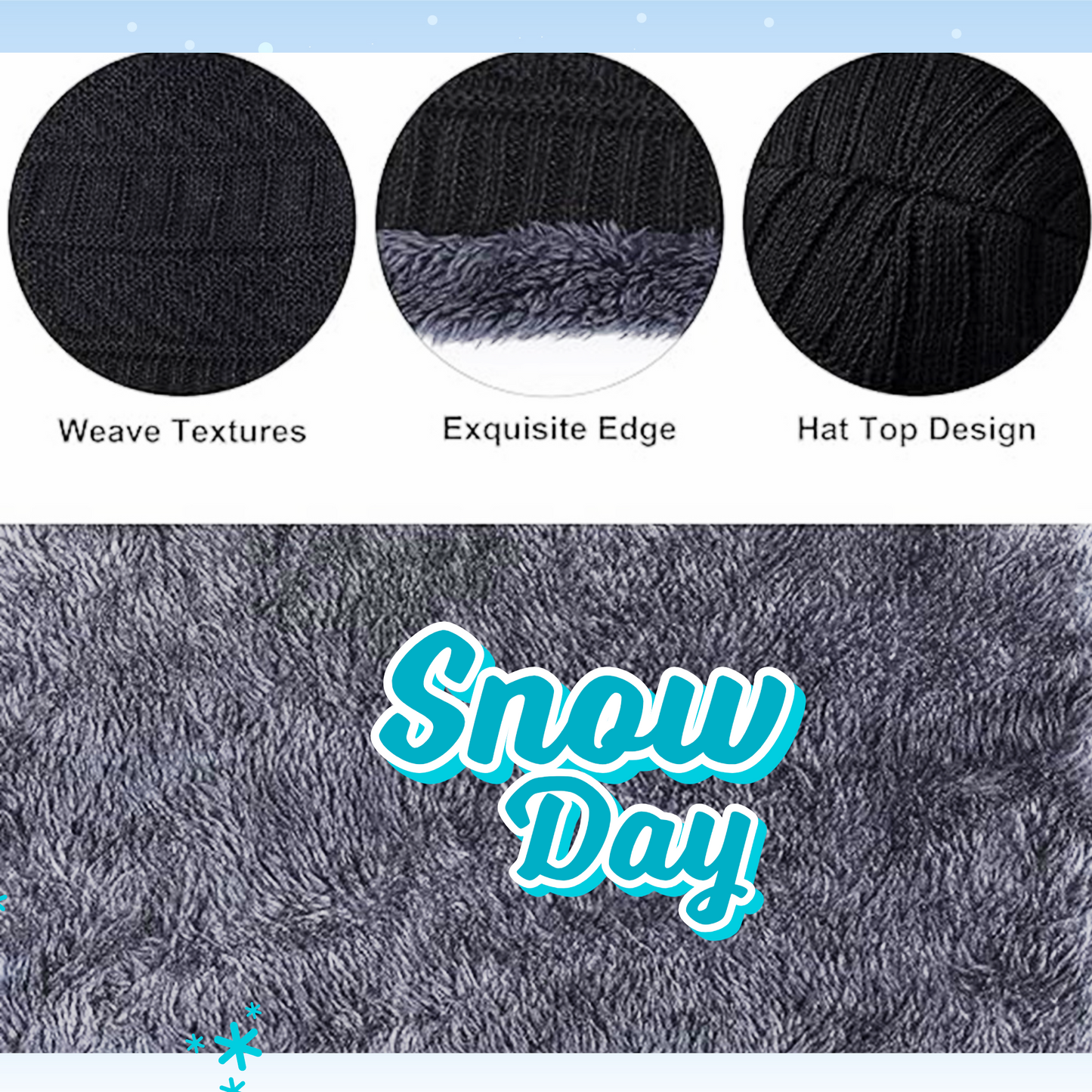 KURTIVERSE Red & Black  Woolen Cap Neck Warmer Set Combo Pack Of 2