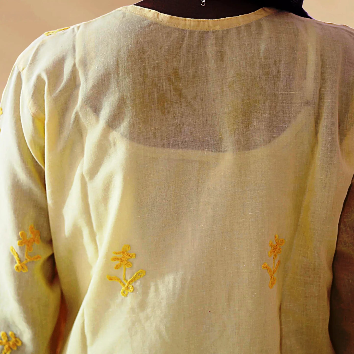 Chikan Cotton Kurti for Women with Net Embroidery Diwali Dress KurtiVerse