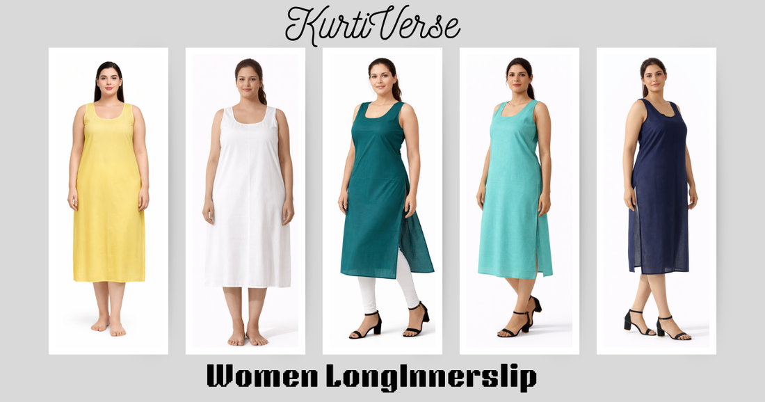 Plus Size Long Inner Slip for Women 4XL–7XL | Comfortable KurtiVerse Inner
