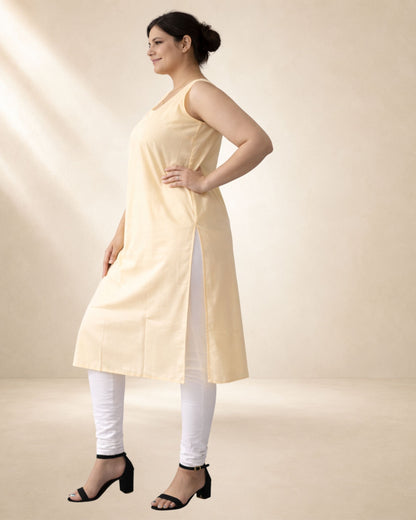 Women’s Plus Size Beige 41-Inch Long Inner Slip – 4XL–7XL