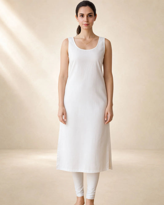KURTIVERSE Women’s Poly Cotton Inner Slip | 41 Inch Full-Length | Sizes S–3XL