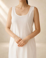KURTIVERSE Women’s Poly Cotton Long Inner Slip Combo Pack of 2 with Side Slit | Light Grey & White