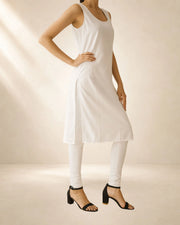 KURTIVERSE Women’s Poly Cotton Full-Length Inner Slip White Color | 41 Inch | Sizes S–3XL: