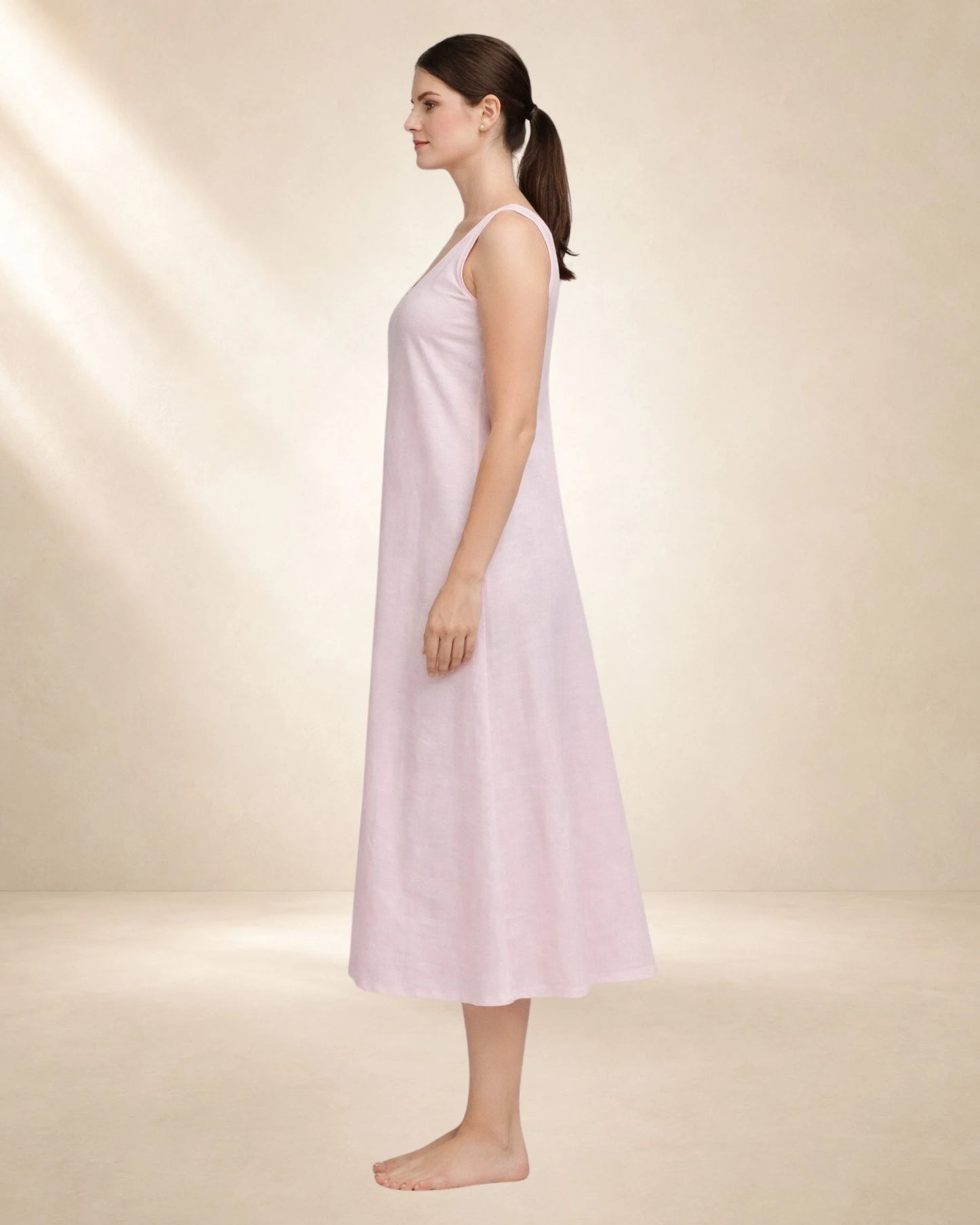 KURTIVERSE Women Pink Poly Cotton Anarkali A-Line Inner Slip, 43 Inch Long