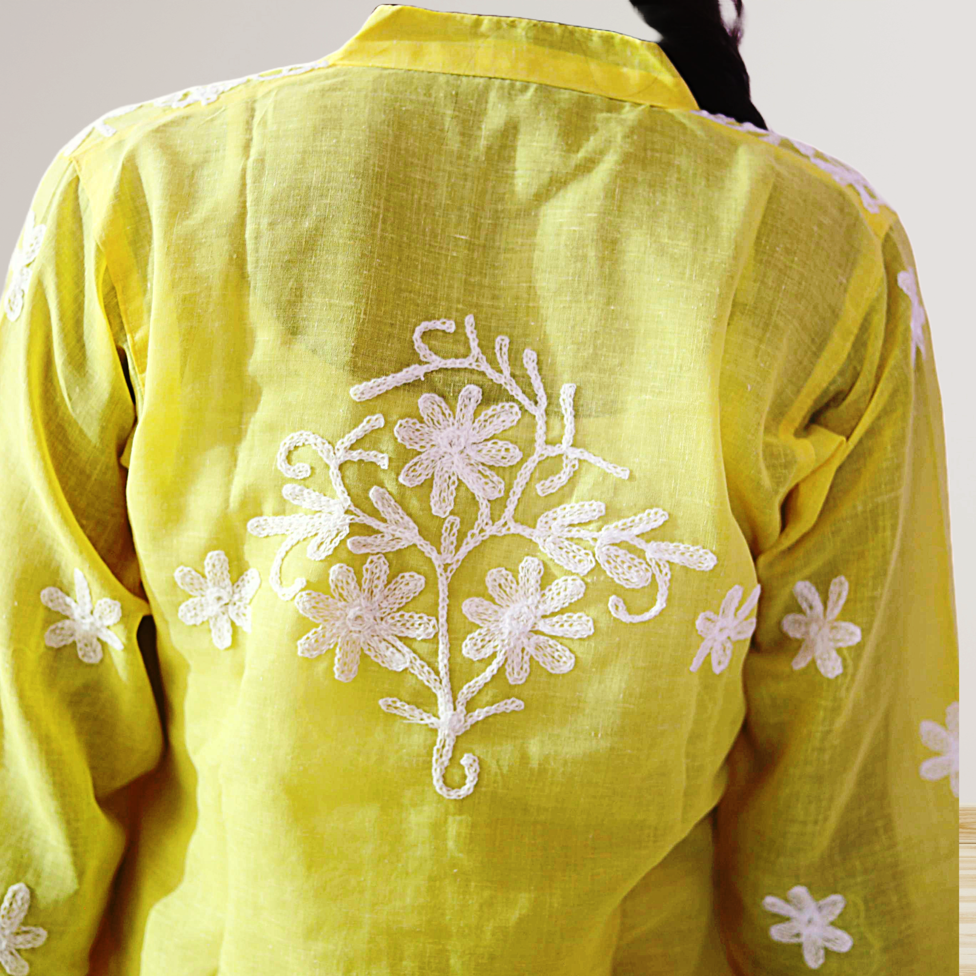 KurtiVerse White & Yellow Button Kurti Combo Pack Of 2