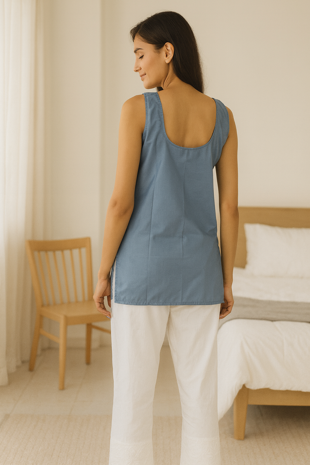 KurtiVerse Women’s Cotton Half Slip, 28-Inch Short Inner Slip with 9-Inch Side Slit