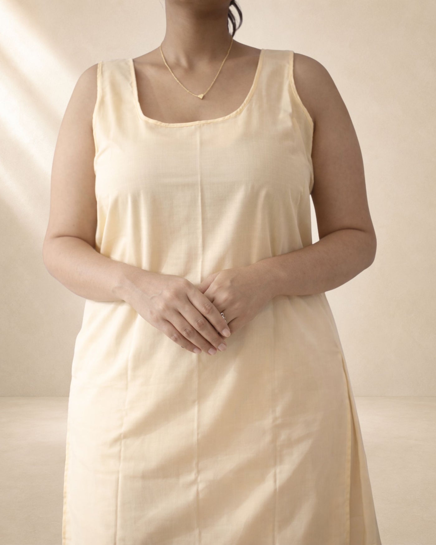 KURTIVERSE Women’s Poly Cotton Full-Length Inner Slip Beige  Color | 41 Inch | Sizes 4XL–7XL
