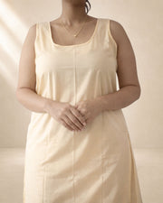 KURTIVERSE Women’s Poly Cotton Full-Length Inner Slip Beige  Color | 41 Inch | Sizes 4XL–7XL