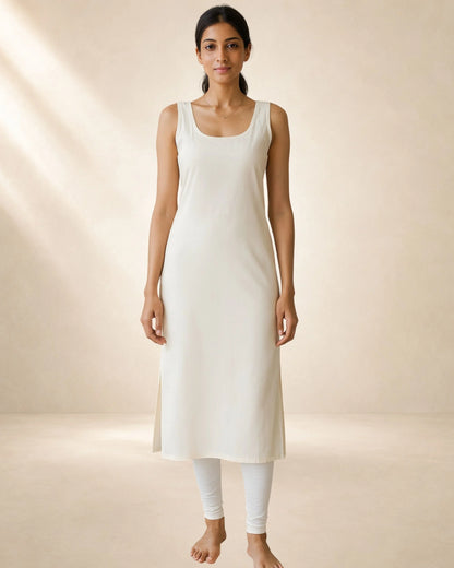 Women’s 41-Inch Long Inner Slip Combo – White & Black (Pack of 2)