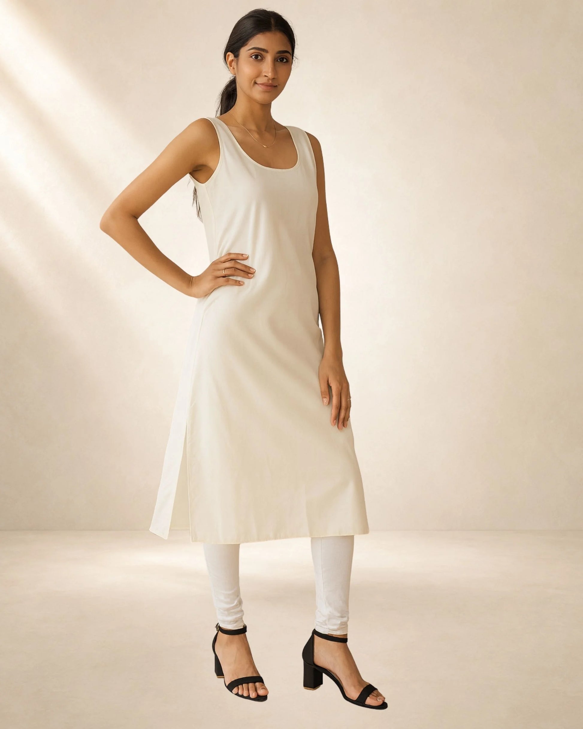 Women’s Cream 41-Inch Long Inner Slip – S–3XL – product image