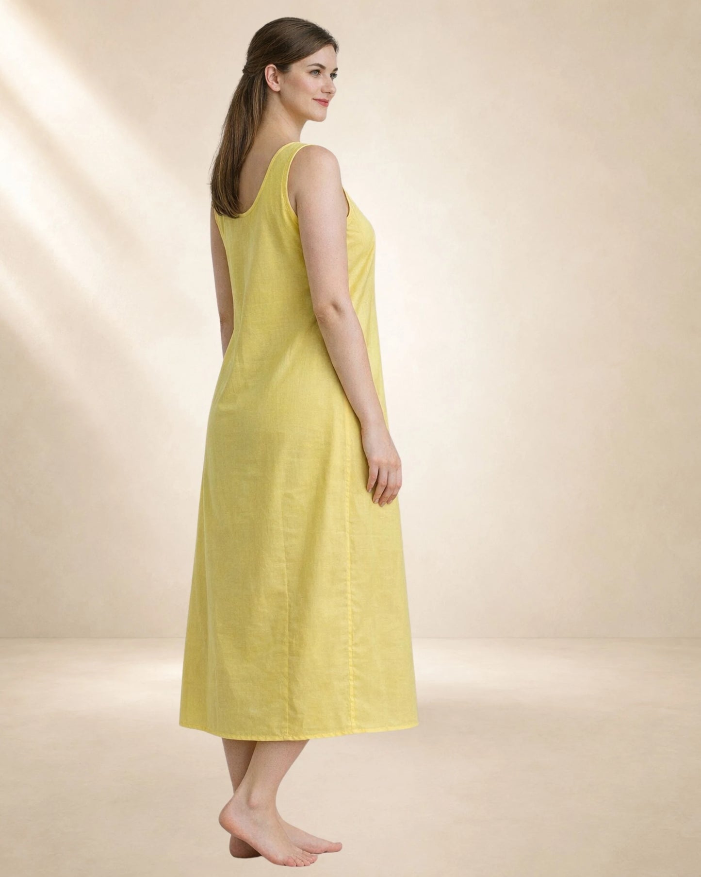 KURTIVERSE Plus Size Women Anarkali Yellow Inner Slip | Poly Cotton | 43 Inch Long