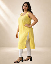 KURTIVERSE Women’s Poly Cotton Full-Length Inner Slip Fawn Yellow Color | 41 Inch | Sizes 4XL–7XL