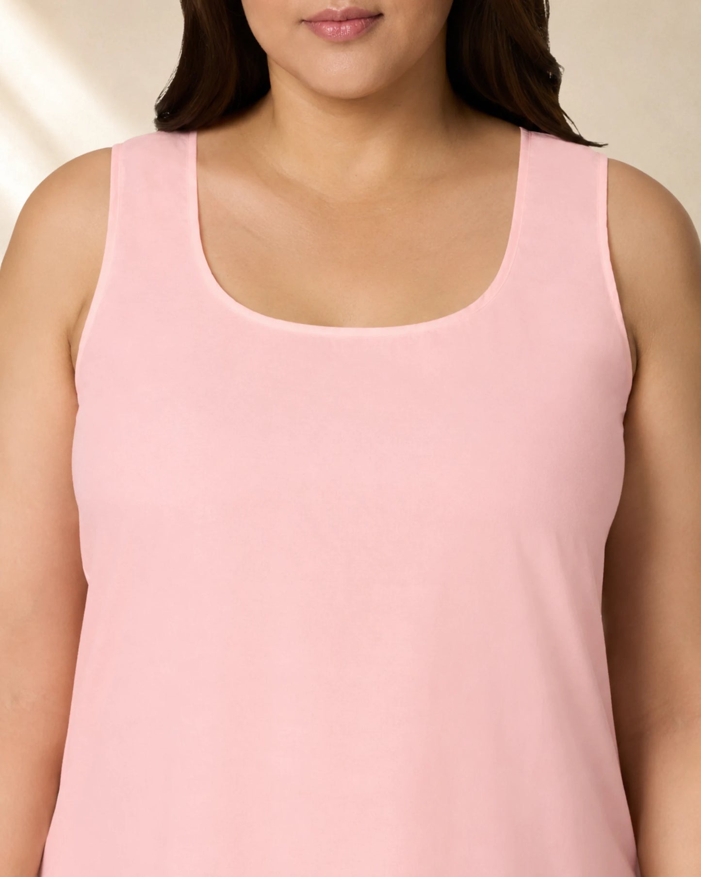 KURTIVERSE Peach Plus Size Poly Cotton Short Inner Slip for Women – 28 Inch