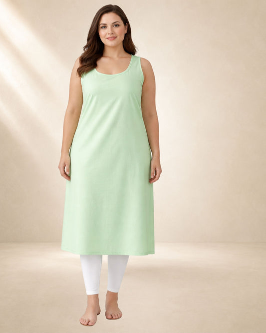 KURTIVERSE Plus Size Long Inner Slip for Women  | 41 Inch Full Length Poly Cotton Innerwear for Kurti | 4XL-7XL