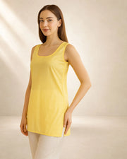 KURTIVERSE Women’s Cotton Short Inner Slip Combo Pack of 2 | Yellow & Black