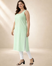 KURTIVERSE Women’s Poly Cotton Full-Length Inner Slip Sea Green Color | 41 Inch | Sizes 4XL–7XL