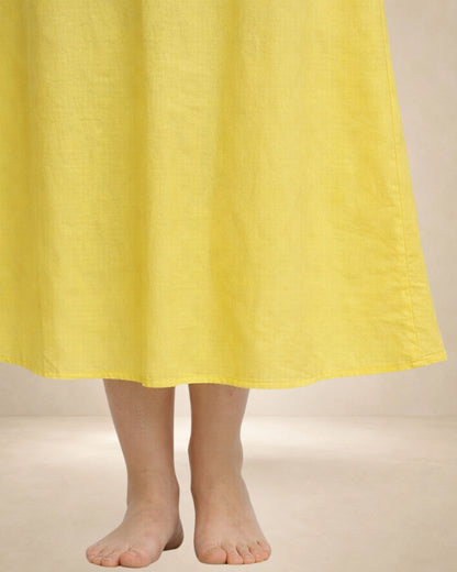 KURTIVERSE Plus Size Women Anarkali Yellow Inner Slip | Poly Cotton | 43 Inch Long