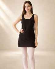 KURTIVERSE Women’s Cotton Short Inner Slip Combo Pack of 2 |Black & White
