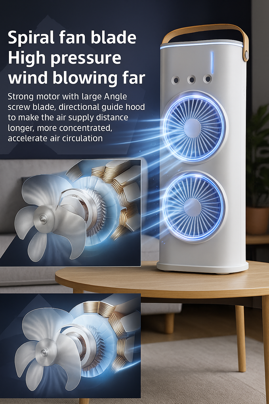 Double-Ended Mist Spray Cooler Fan Rechargeable Portable Handheld Mini Fan with Water Mist