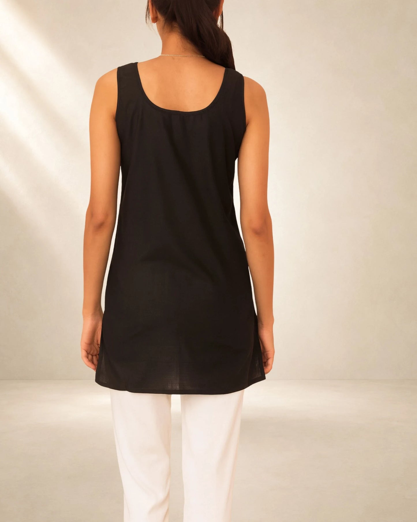 Women’s 28-Inch Short Inner Slip Combo – Black & White (Pack of 2)