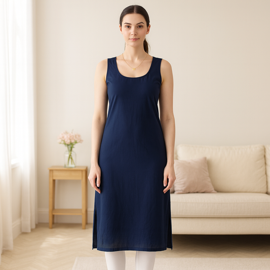 KURTIVERSE Women’s Poly Cotton Inner Slip | 41 Inch Full-Length | Sizes S–3XL