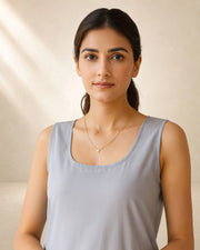 KURTIVERSE Women’s Poly Cotton Long Inner Slip Combo Pack of 2 with Side Slit | Light Grey & White