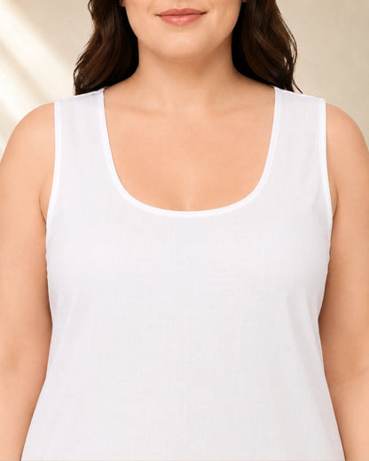 Women’s Plus Size White 28-Inch Short Inner Slip – 4XL–7XL