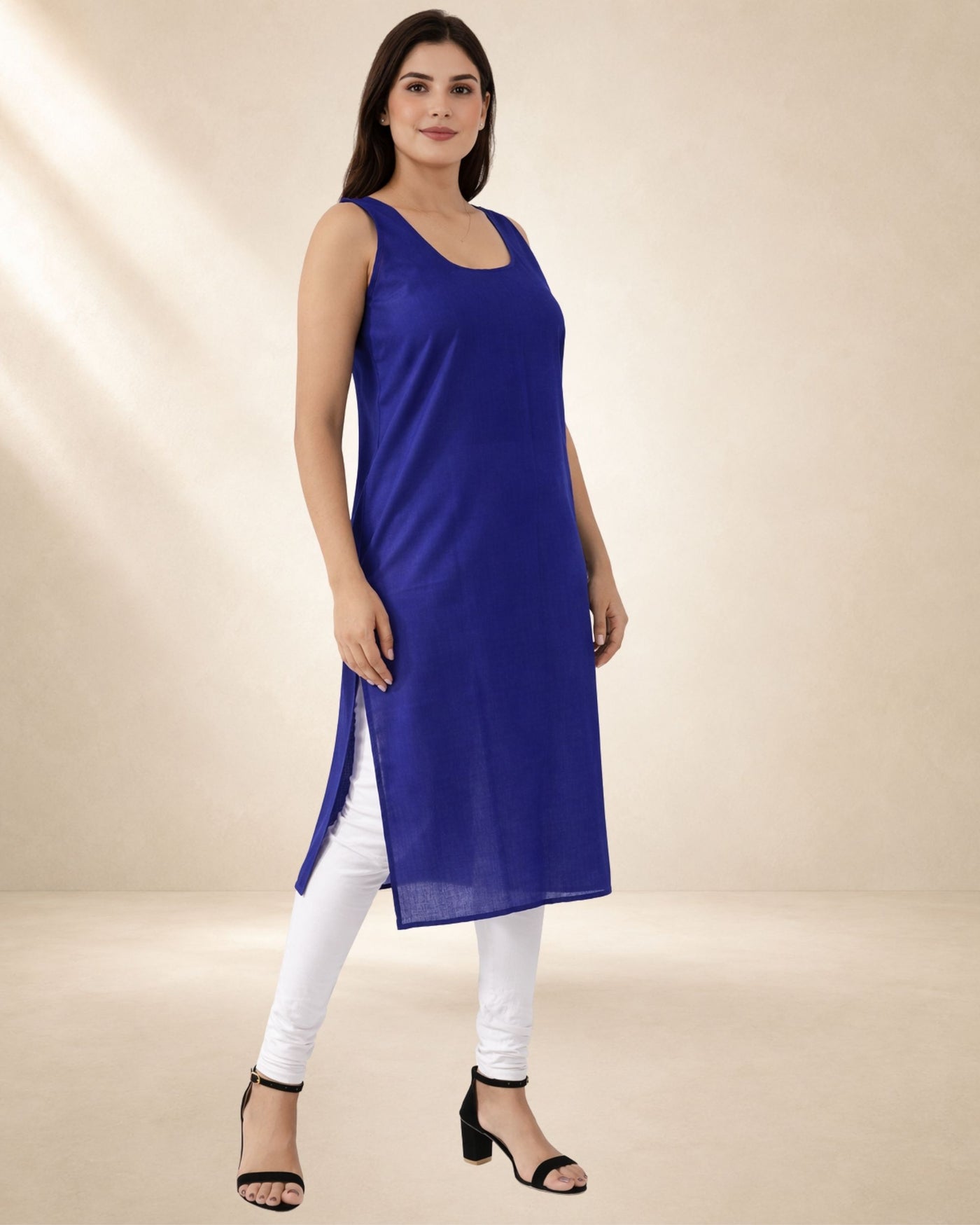 KURTIVERSE Women’s Poly Cotton Full-Length Inner Slip Royal Blue Color | 41 Inch | Sizes 4XL–7XL