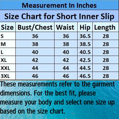 Women’s 28-Inch Short Inner Slip Combo – Black & White (Pack of 2)