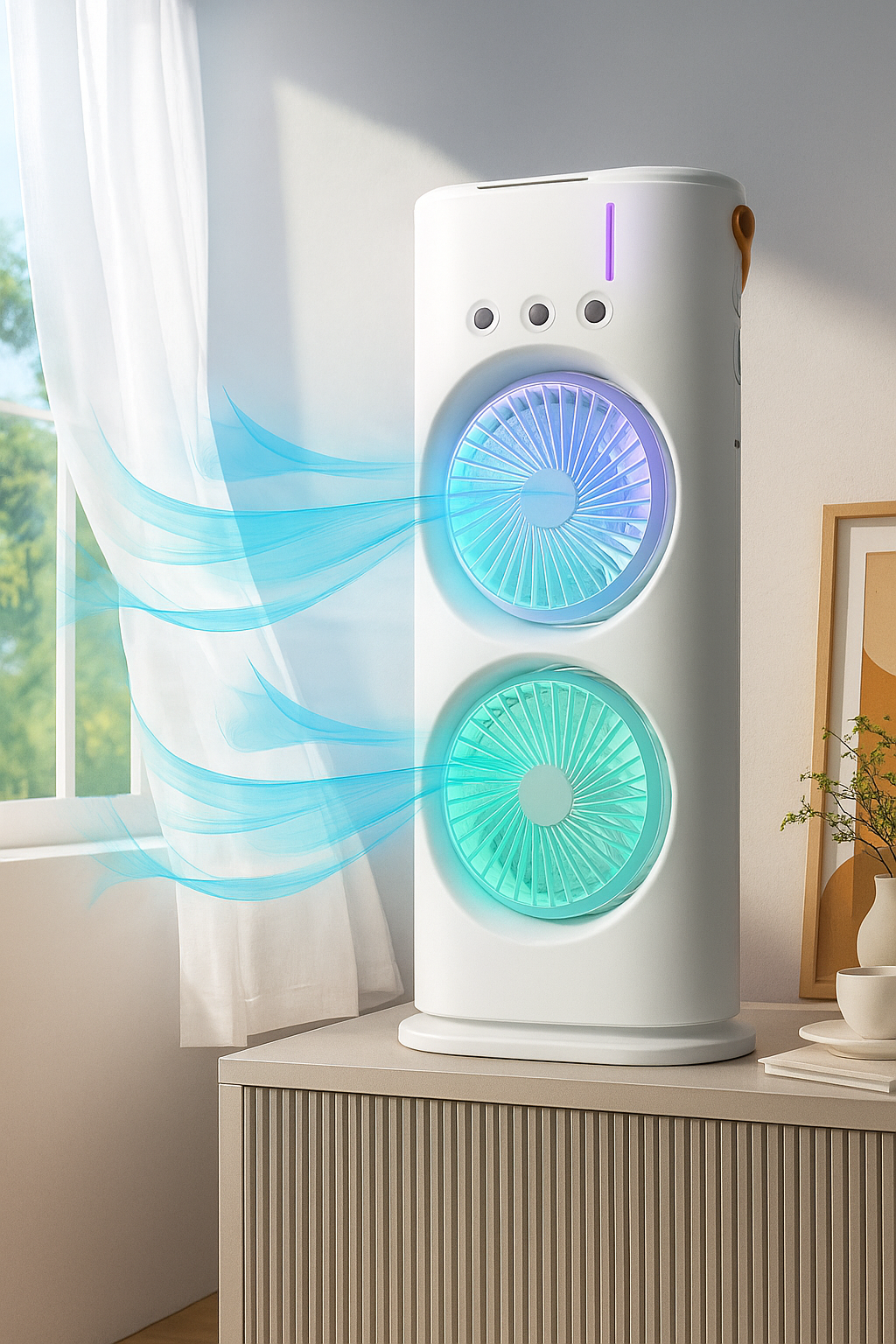 Double-Ended Mist Spray Cooler Fan Rechargeable Portable Handheld Mini Fan with Water Mist