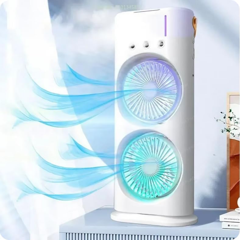 Personal Air Cooler USB Rechargeable Mist Spray Fan with 7 LED Colors for Summer