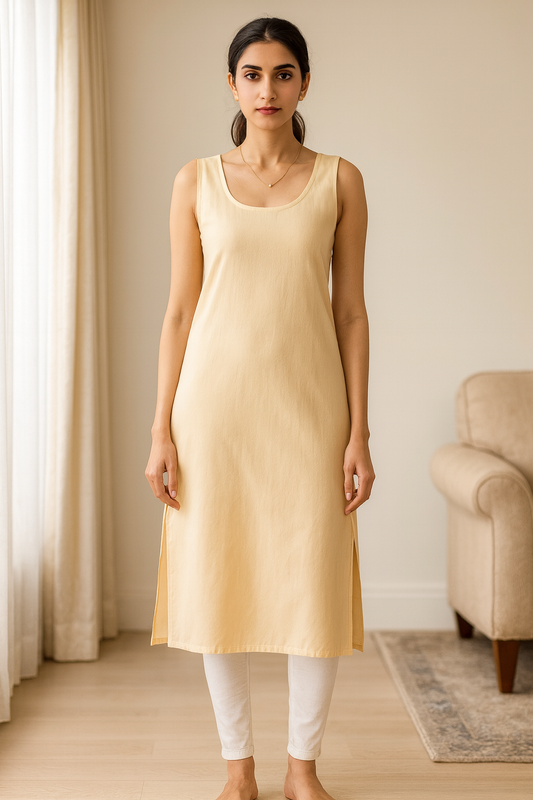 KURTIVERSE Women’s Poly Cotton Inner Slip | 41 Inch Full-Length | Sizes S–3XL