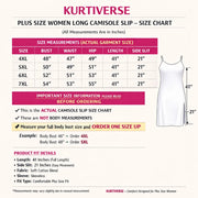 KURTIVERSE Women’s Poly Cotton Plus Size Inner Slip | Full Length 41 Inch | Sizes 4XL–7XL
