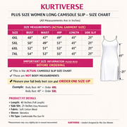 KURTIVERSE Women’s Poly Cotton Plus Size Inner Slip | Full Length 41 Inch | Sizes 4XL–7XL