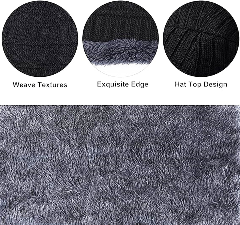 KURTIVERSE Grey & Black Woolen Cap Neck Warmer Set Combo Pack Of 2