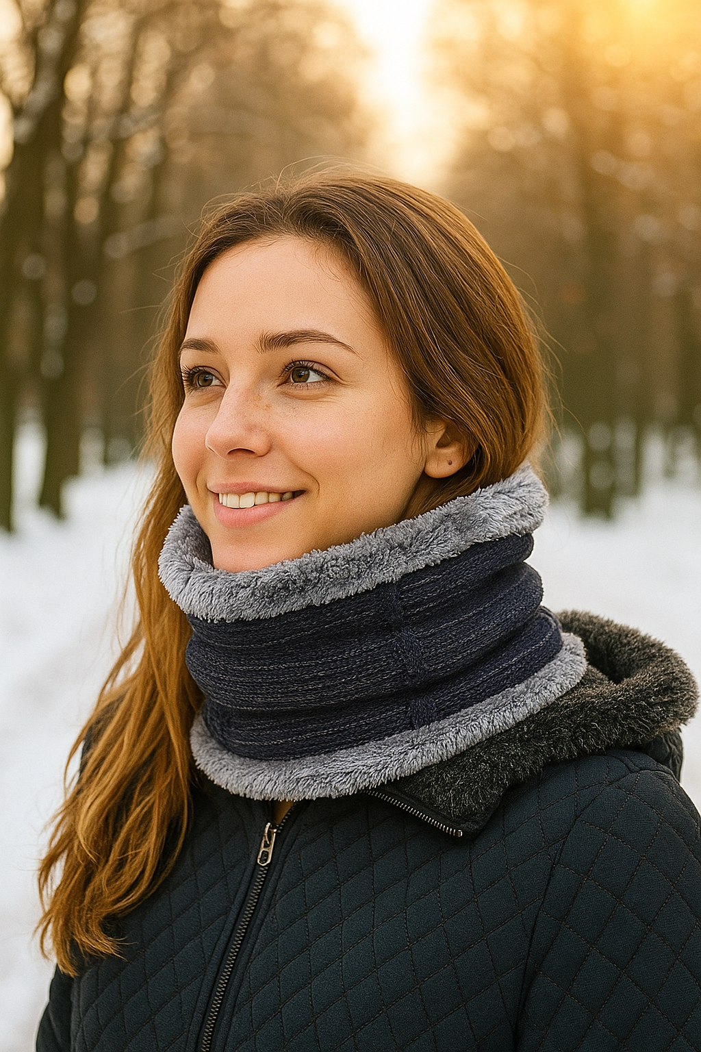 KURTIVERSE Beanie Cap & Muffler Set for Men & Women – 2 Piece Winter Combo Pack Black