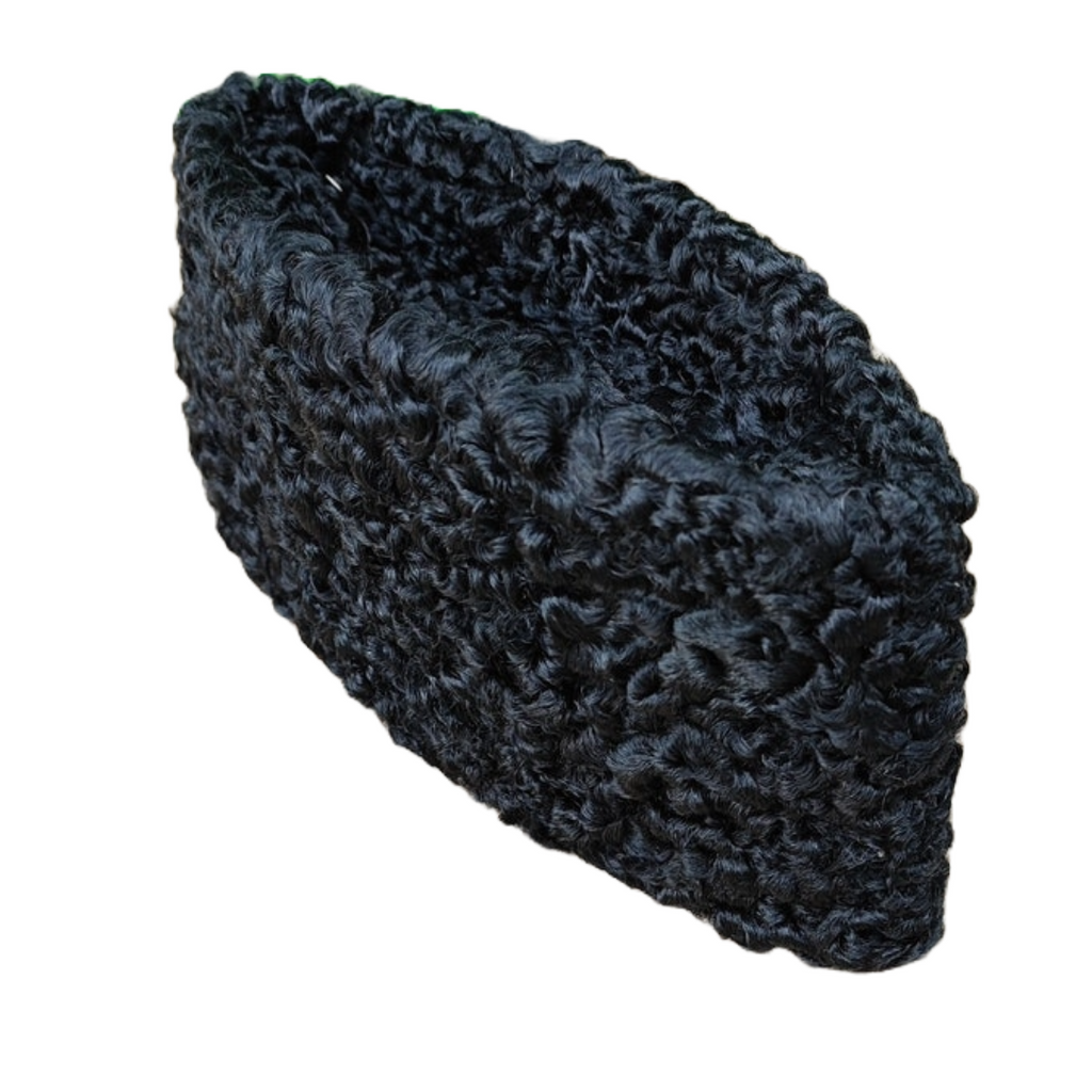 KURTIVERSE Black & Grey Karakuli Cap for Men Winter Original Fur Cap