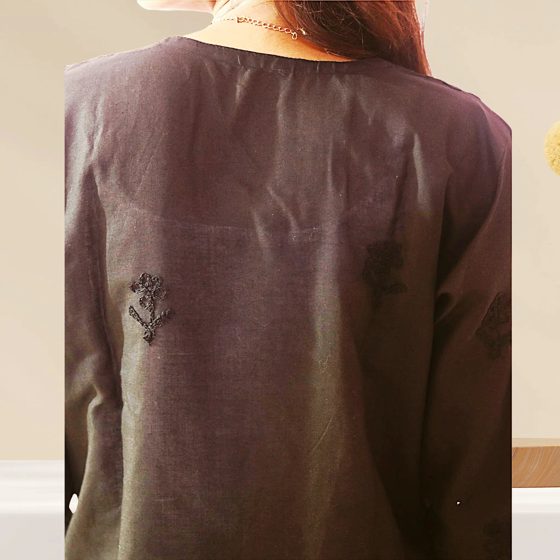 Chikan Cotton Kurti for Women with Net Embroidery Diwali Dress KurtiVerse