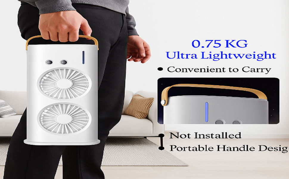 Personal Air Cooler USB Rechargeable Mist Spray Fan with 7 LED Colors for Summer