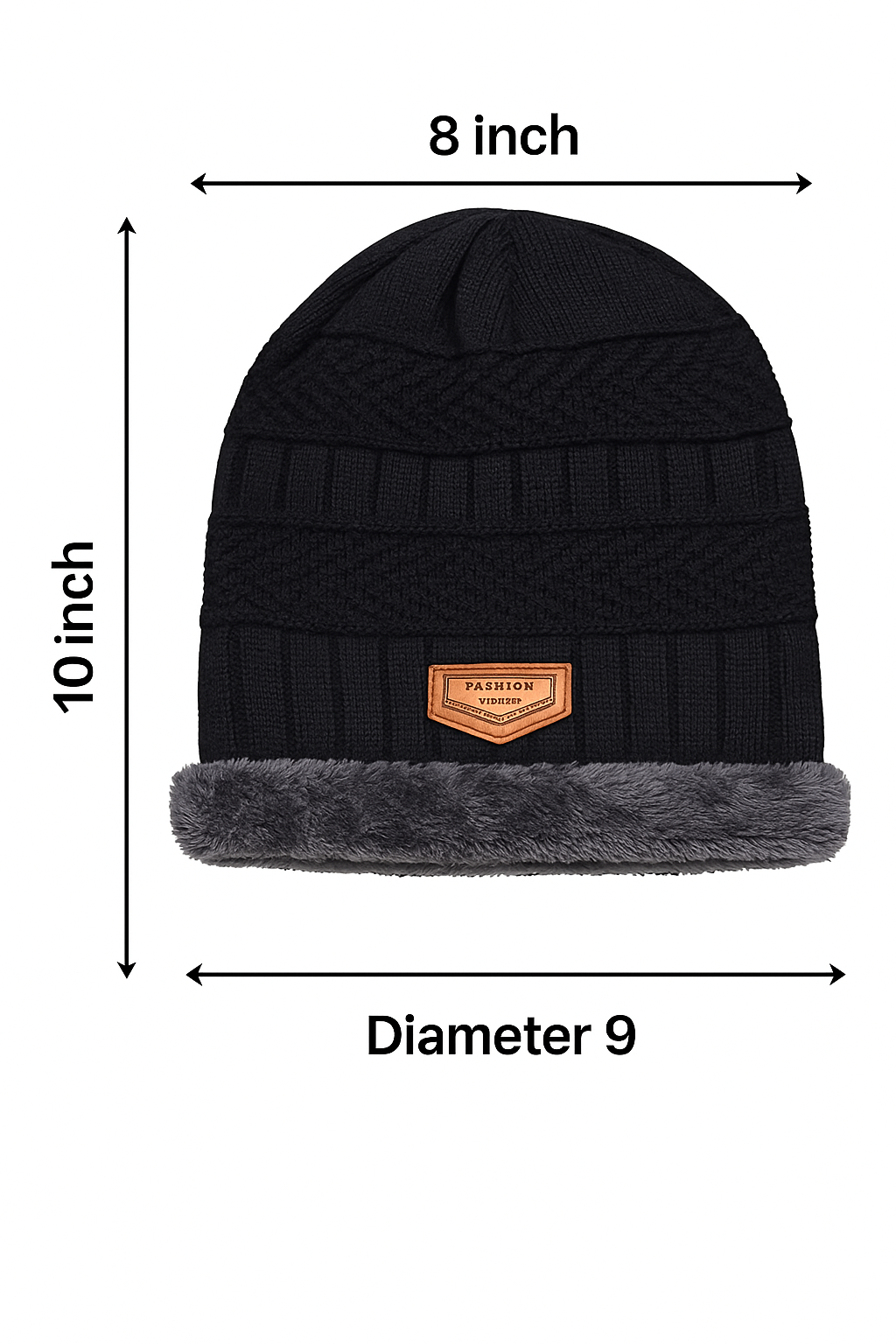 KURTIVERSE Beanie Cap & Muffler Set for Men & Women – 2 Piece Winter Combo Pack Black
