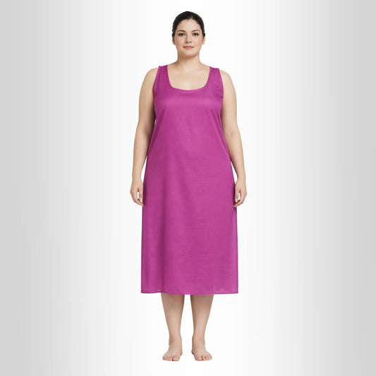 KURTIVERSE Women’s Poly Cotton Full-Length Inner Slip Magenta Pink Color | 41 Inch | Sizes 4XL–7XL
