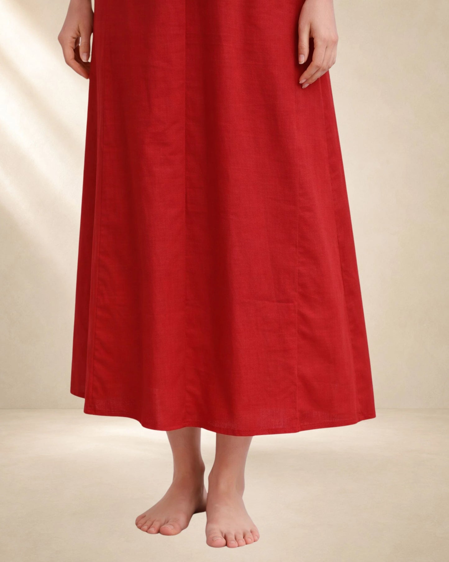 KURTIVERSE Women Red Poly Cotton Anarkali A-Line Inner Slip, 43 Inch Long