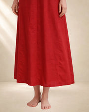 KURTIVERSE Women Red Poly Cotton Anarkali A-Line Inner Slip, 43 Inch Long