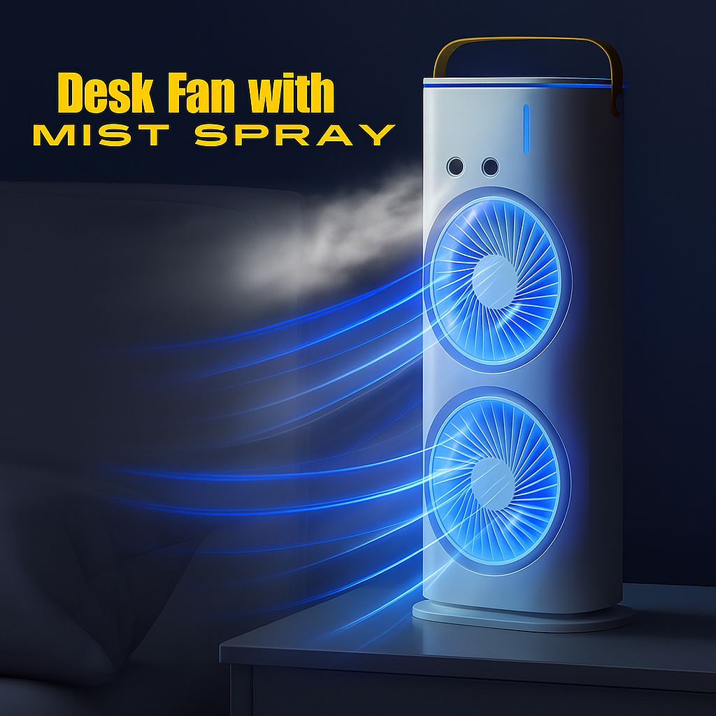 Double-Ended Mist Spray Cooler Fan Rechargeable Portable Handheld Mini Fan with Water Mist