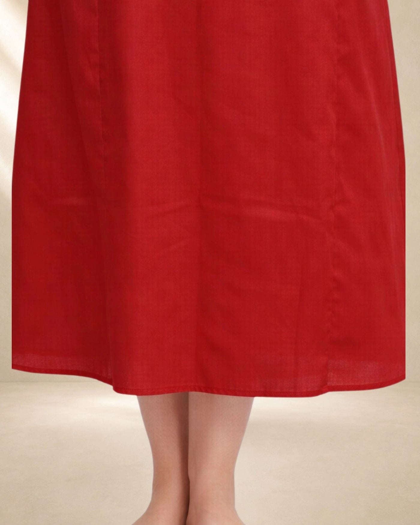 KURTIVERSE Plus Size Women Anarkali Red Inner Slip | Poly Cotton | 43 Inch Long