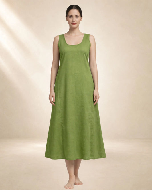 KURTIVERSE Women Green Poly Cotton Anarkali A-Line Inner Slip, 43 Inch Long