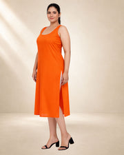 KURTIVERSE Women’s Poly Cotton Full-Length Inner Slip Orange Color | 41 Inch | Sizes 4XL–7XL